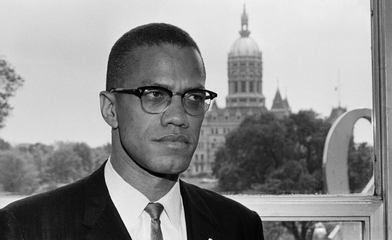 Civil rights leader Malcolm X. (Source: "BE047487" by Sabatu is marked with Public Domain Mark 1.0.)