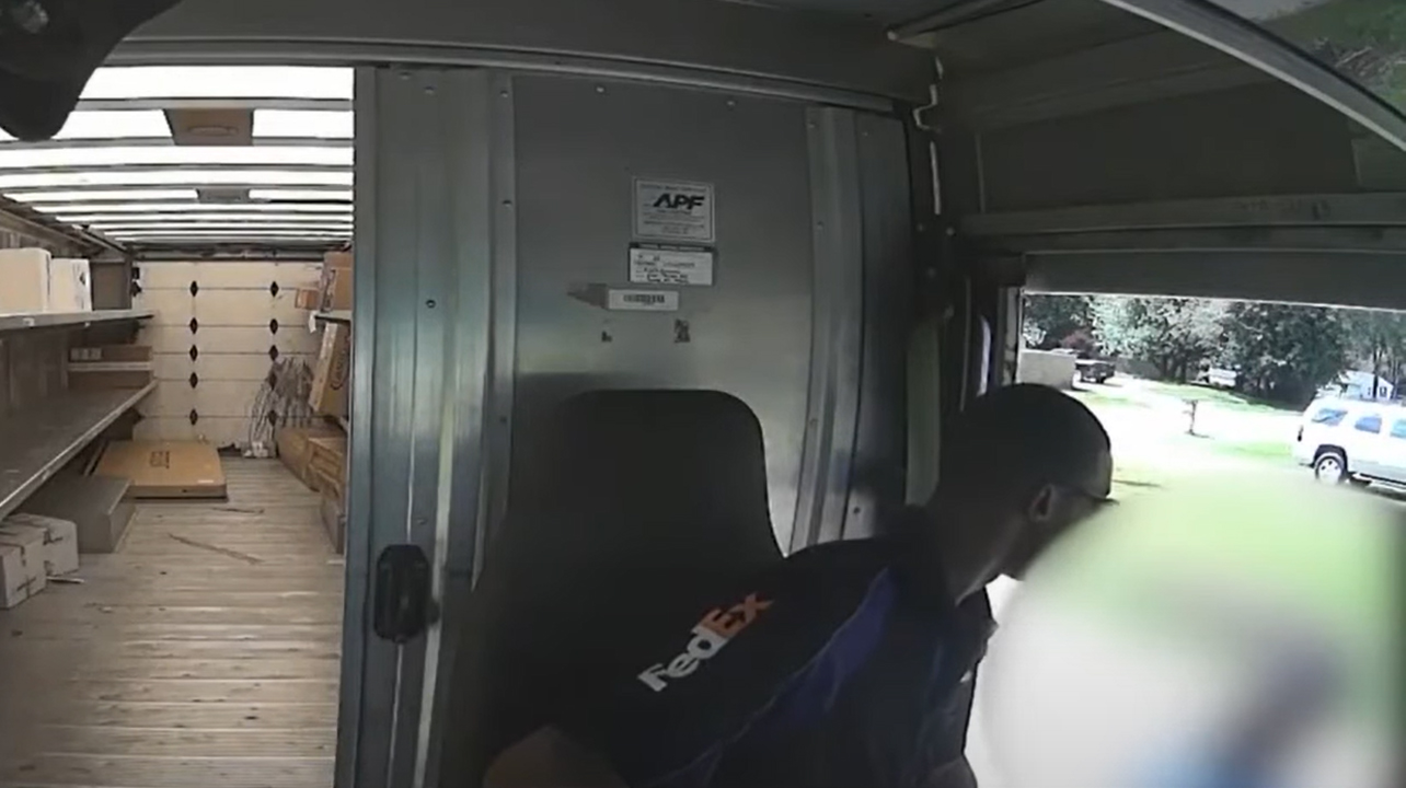A Black FedEx driver was attacked by a man in Michigan who called him racial slurs. (Source: Screenshot - WOOD TV8/YouTube)