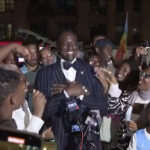 Yusef Salaam, one of five men falsely convicted of rape in 1989, gives a victory speech on Tuesday, June 27, 2023 after winning the Democratic Primary election for the District 9 City Council seat. (Credit: Screenshot - CBS New York/YouTube)