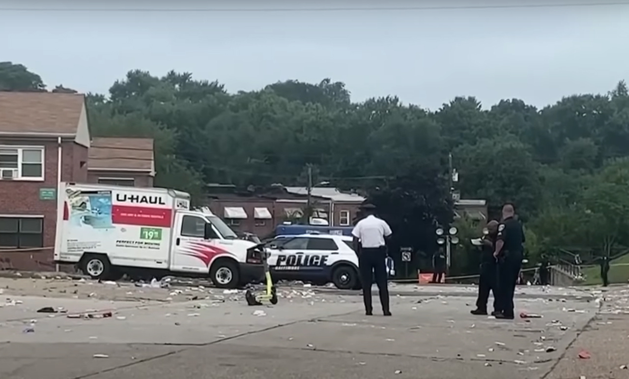 Police are searching for the suspects involved in a mass shooting in Baltimore on Sunday, July 2, 2023. (Source: Screenshot - CBS Evening News/YouTube)