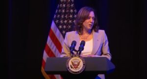 Vice President Kamala Harris speaks at the Ritz Theatre and Museum in Jacksonville, Florida on July 21, 2023 in response to Florida Board of Education approving changes to the curriculum that revise Black history. (Credit: Screenshot - News4Jax/YouTube)