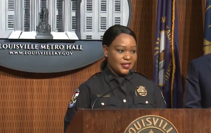 Jacquelyn Gwinn-Villaroel was announced as the new chief of Louisville Police Department on July 20, 2023. (Credit: Screenshot - WLKY News/YouTube)