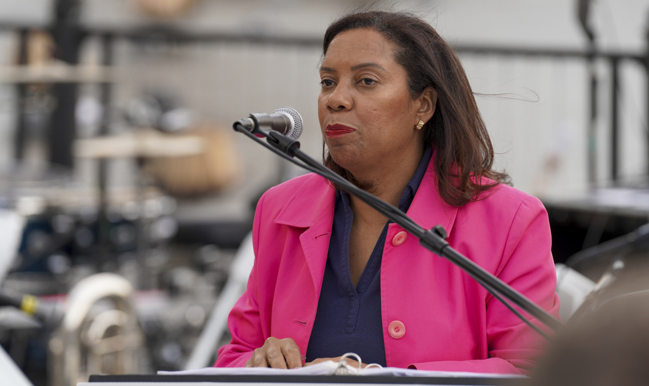 "Sabina Matos at 2022 Salute to Veterans Waterfire, Providence, RI" by U.S. Naval War College is licensed under CC BY 2.0.