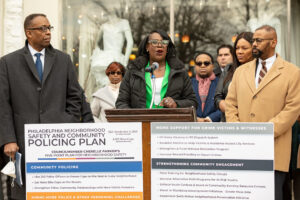 "Councilmember Cherelle L. Parker Announces Philadelphia Neighborhood Safety and Community Policing Plan 3-30-2022" by PHL Council is licensed under CC BY-NC 2.0.