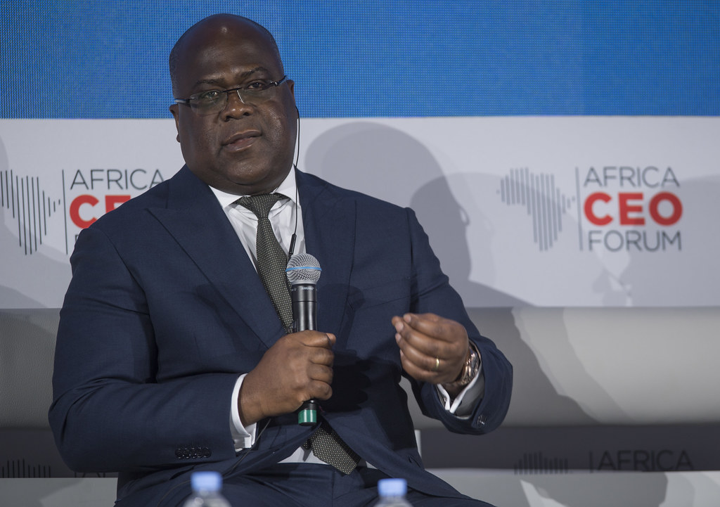 Democratic Republic of Congo President Felix Tshisekedi "Africa CEO Forum | Kigali, 26 March 2019" by Paul Kagame is licensed under CC BY-NC-ND 2.0.