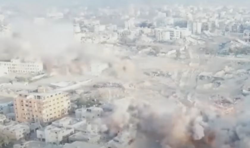 Video provided by Israel Defense Forces shows recent missile strikes in Gaza. (Source: Screenshot - CBS News)