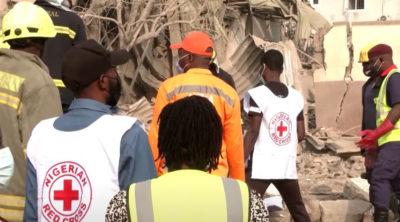 Rescuers search for people after an explosion believed to be connected to illegal mining in Ibadan, Nigeria on Tuesday, Jan. 16, 2024. (Source: Screenshot - Reuters)