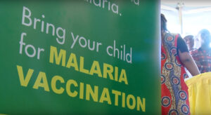 "RTS,S bring your child for malaria vaccination" by GHTC is licensed under CC BY 3.0.