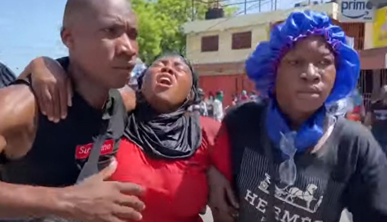 Hundreds of protestors took to the streets in Port-au-Prince, Haiti on Monday, Aug. 19, 2024, demanding police intervene in the spread of gang violence that has taken over neighborhoods. Police threw tear gas injuring some of the protestors. (Source: Screenshot - Associated Press)