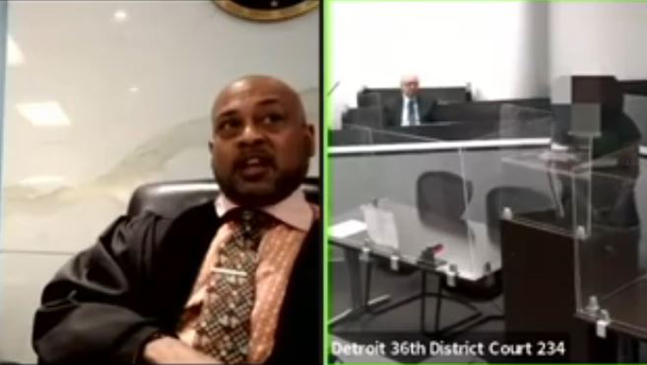 The 36th District Court announced on Thursday, Aug. 15, 2024 that Detroit Judge Kenneth King was removed from the docket for ordering a sleepy teenager to wear a jail uniform and be handcuffed on Tuesday, Aug. 13, 2024. (Source: Screenshot)