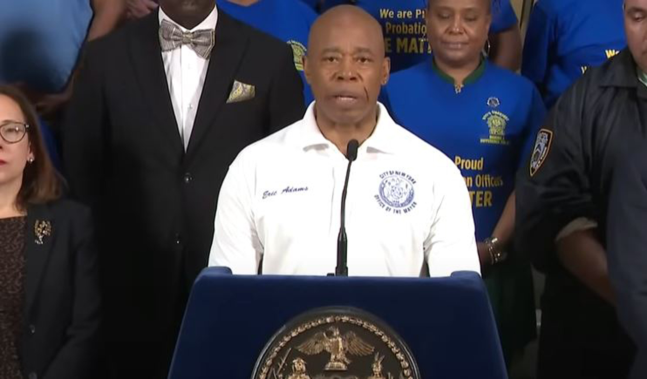 New York Mayor Eric Adams discusses labor contracts during a news conference at City Hall on Friday, Aug. 16, 2024. (Source: Screenshot - NYC Mayor's Office/YouTube)