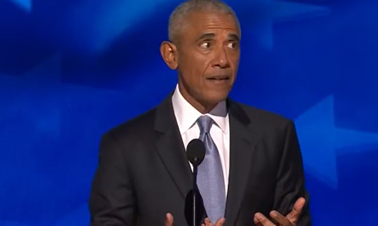 Former President Barack Obama speaks during the second night of the Democratic National Convention in Chicago, Ill. on Tuesday, Aug. 20, 2024. (Source: Screenshot - C-SPAN)