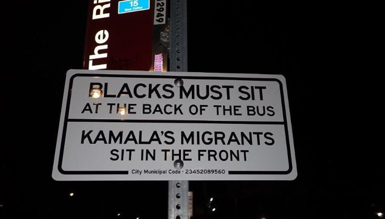 A bus driver with Denver's Regional Transportation District discovered racist signs along one of the busiest bus routes in Denver on Thursday, Aug. 29, 2024. (Source: Regional Transportation District)