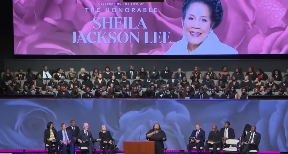 Thousands of people attended funeral services for Congresswoman Sheila Jackson Lee on Thursday, Aug. 1, 2024. The late congresswoman was eulogized by Vice President Kamala Harris, former Secretary of State Hillary Clinton, former President Bill Clinton and several elected leaders. (Source: Screenshot - KPRC Houston)