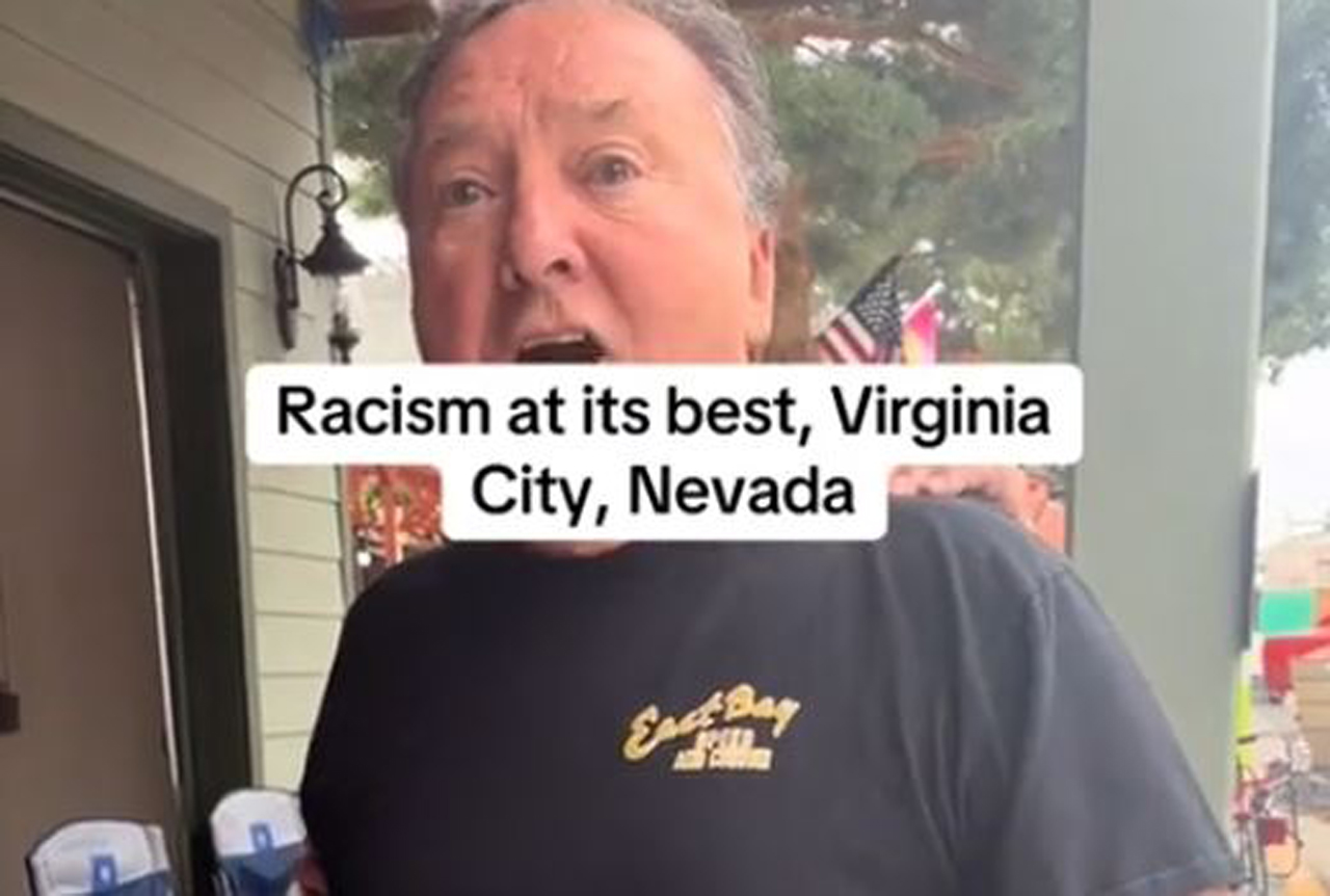 A Black man recorded a video of a white man making racist comments toward him during an event in Virginia City, Nevada on Saturday, Aug. 2, 2024. (Source: Screenshot - @unclerickyd1 TikTok)