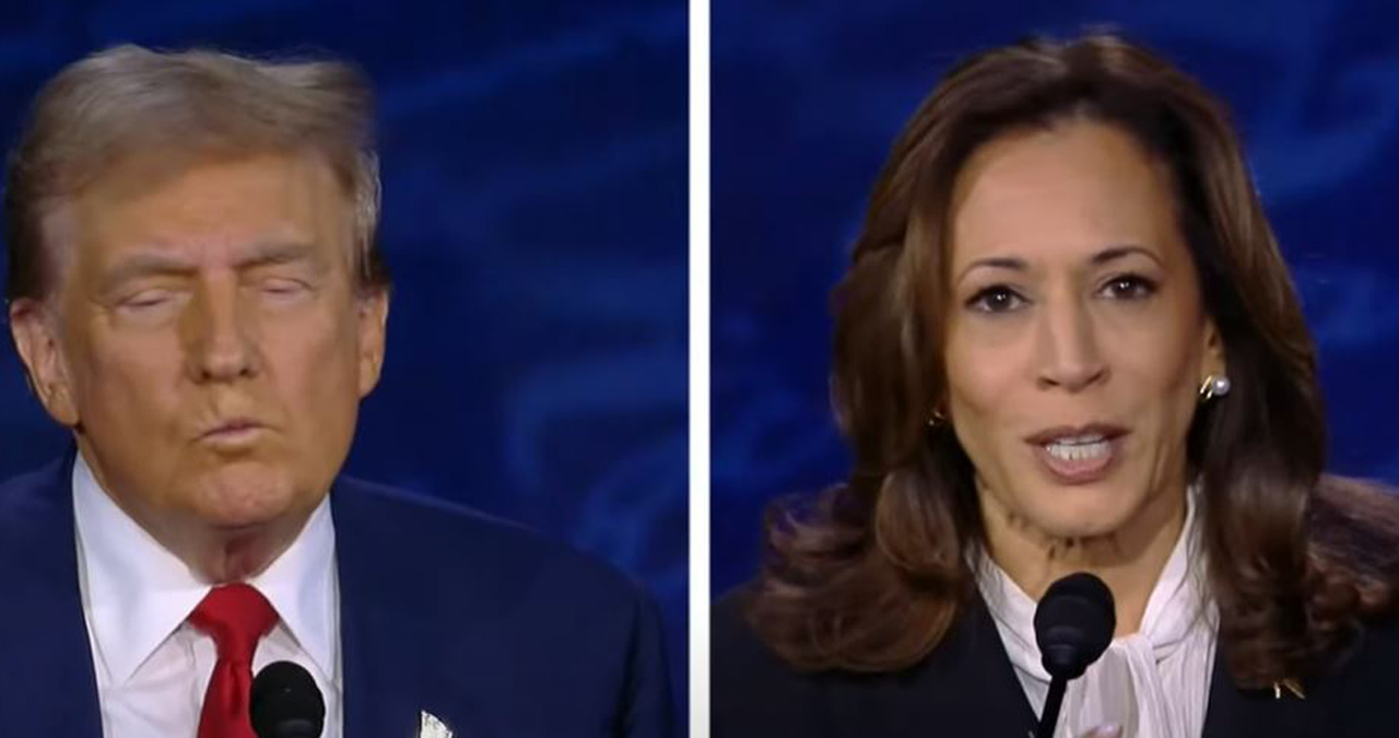 Vice President Kamala Harris debates former President Donald Trump on Tuesday, Sept. 10, 2024. (Source: Screenshot - C-SPAN)