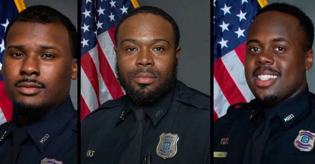 Former Memphis Police officers Justin Smith, Demetrius Haley and Tadarrius Bean. (Source: Screenshot)