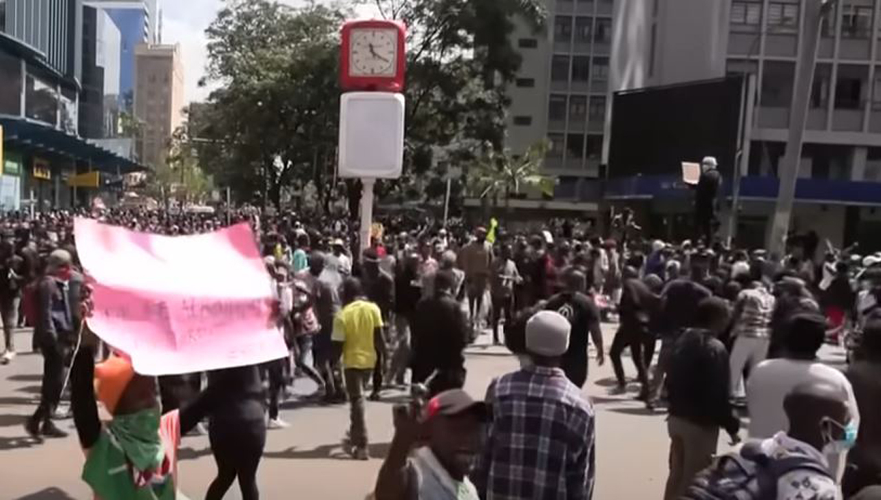 Proposed tax increases in Kenya spurred protests in the capital of Nairobi on June 25, 2024. (Source: Screenshot - BBC News)